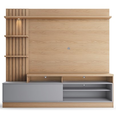 Estante para TV Até 65 Polegadas Maceió 1 Porta com Led Freijó/Cinza Fosco - Colibri