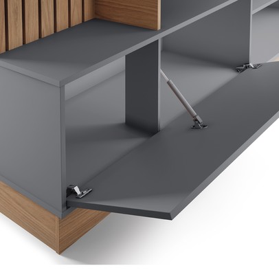 Estante para TV Até 65 Polegadas Maceió 1 Porta com Led Freijó/Cinza Fosco - Colibri