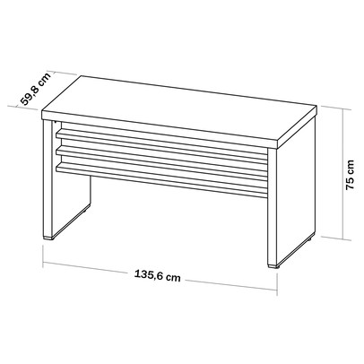 Mesa para Escritório Tamburato 006085 Charuto/Preto - Artany Móveis