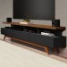 Rack para TV Até 70 Polegadas Vivare Wood 3 Gavetas Black/Freijo - Giga Móveis