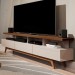 Rack para TV Até 72 Polegadas Vivare Wood 3 Gavetas Off White/Freijo - Giga Móveis