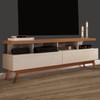 Rack para TV Até 60 Polegadas Vivare Wood 2 Gavetas Off White/Freijo - Giga Móveis