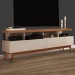 Rack para TV Até 60 Polegadas Vivare Wood 2 Gavetas Off White/Freijo - Giga Móveis