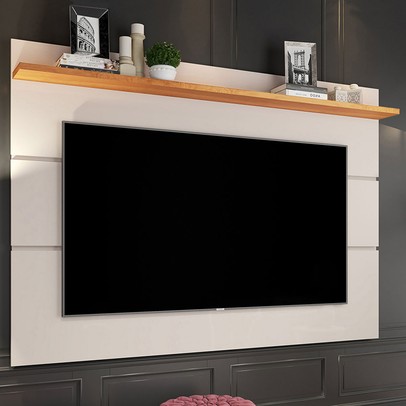 Painel para TV Até 70 Polegadas Vivare New 1 Prateleira Off White/Nature - Giga Móveis
