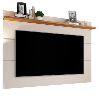 Painel para TV Até 70 Polegadas Vivare New 1 Prateleira Off White/Nature - Giga Móveis