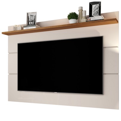 Painel para TV Até 70 Polegadas Vivare New 1 Prateleira Off White/Freijo - Giga Móveis
