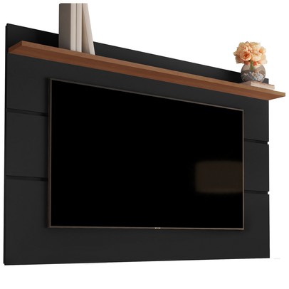 Painel para TV Até 70 Polegadas Vivare New 1 Prateleira Black/Freijo - Giga Móveis