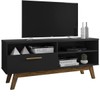 Rack para TV Até 55 Polegadas Santorini 1 Porta Preto - Pnr Móveis
