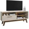 Rack para TV Até 55 Polegadas Santorini 1 Porta Off White/Cinamomo - Pnr Móveis