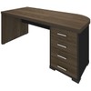 Mesa para Escritório com Apoio 4 Gavetas Charuto/Preto - Artany Móveis
