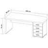 Mesa para Escritório com Apoio 4 Gavetas Charuto/Preto - Artany Móveis