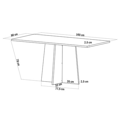 Mesa de Jantar 6 Lugares Isla Seda/Blonde/Nude - Viero Móveis