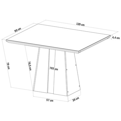 Mesa de Jantar 4 Lugares Charm Seda/Nude/Off White - Viero Móveis