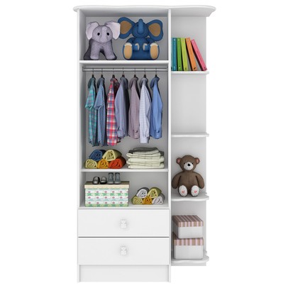 Guarda-Roupa Infantil 2 Portas 2 Gavetas Branco 1420 - Percasa