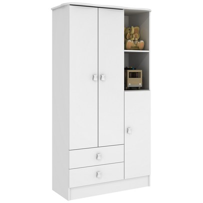 Guarda-Roupa Infantil 3 Portas 2 Gavetas Branco 1410 - Percasa