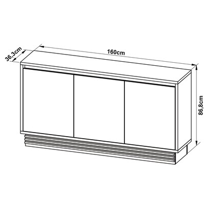 Balcão Buffet 3 Portas 1 Gaveta Natural/Off White Bb2610 - Tecno Mobili