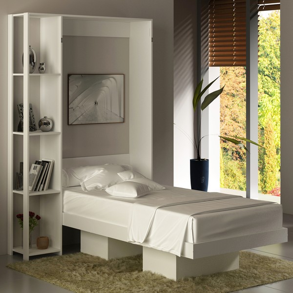 Cama de Solteiro Articulável 4 Prateleiras Branco Cm8013 - Tecno Mobili