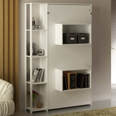 Cama de Solteiro Articulável 4 Prateleiras Branco Cm8013 - Tecno Mobili