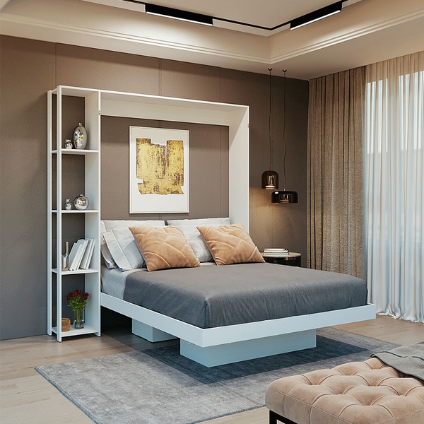 Cama de Casal Articulável 4 Prateleiras Branco Cm8014 - Tecno Mobili