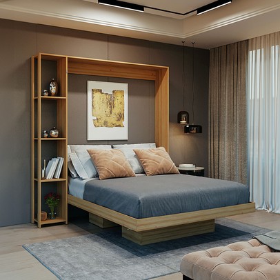 Cama de Casal Articulável 4 Prateleiras Amêndoa Cm8014 - Tecno Mobili