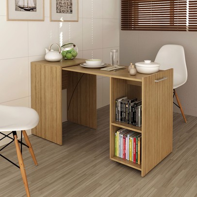 Armário para Escritório Retrátil 1 Prateleira Amêndoa Me4170 -  Tecno Mobili