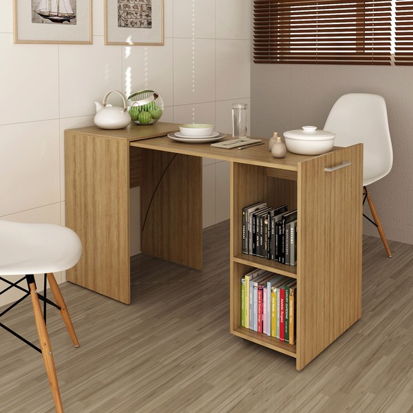 Armário para Escritório Retrátil 1 Prateleira Amêndoa Me4170 -  Tecno Mobili