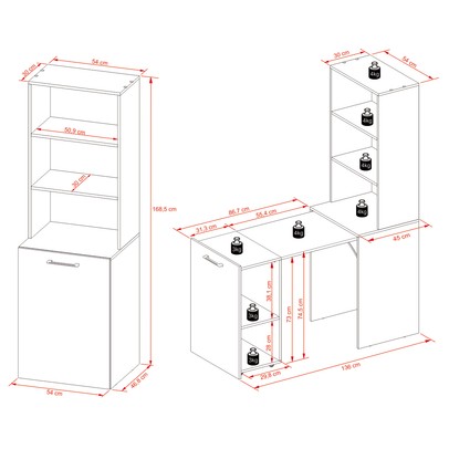 Mesa Escrivaninha Articulável 1 Porta Branco Me4171 - Tecno Mobili