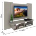 Painel para TV Até 48 Polegadas 2 Nichos Cinza - Fellicci