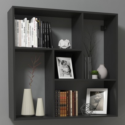 Nicho Decorativo Wind 2 Prateleiras Preto - Vedere