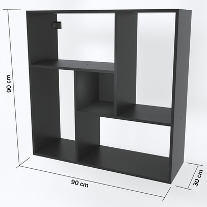 Nicho Decorativo Wind 2 Prateleiras Preto - Vedere