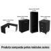 Conjunto Home Office 4 Peças com 1 Mesa em L, 1 Estante, 1 Gaveteiro e 1 Armário para Escritório Preto - Pnr Móveis