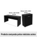Conjunto Home Office 2 Peças com 1 Mesa e 1 Armário para Escritório Preto -  Pnr Móveis