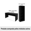 Conjunto Home Office 2 Peças com 1 Mesa e 1 Estante Preto -  Pnr Móveis