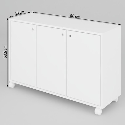 Balcão Buffet Roma 3 Portas Branco - Pnr Móveis