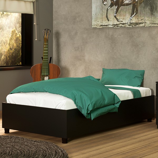 Cama Box Solteiro Mônaco Preto Fosco - Tcil Móveis