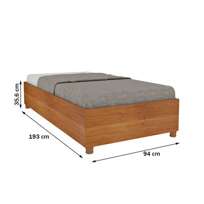 Cama Box Solteiro Mônaco Cinamomo - Tcil Móveis