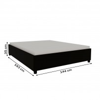 Base de Cama Box Casal Mônaco Preto Fosco - Tcil Móveis