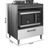 Armário de Cozinha para Cooktop Jade 1 Gaveta Naturale/Off White - Móveis Paraná