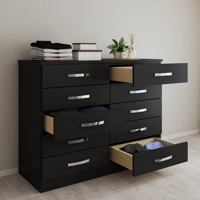 Cômoda 10 Gavetas Dunas Preto - Pnr Móveis