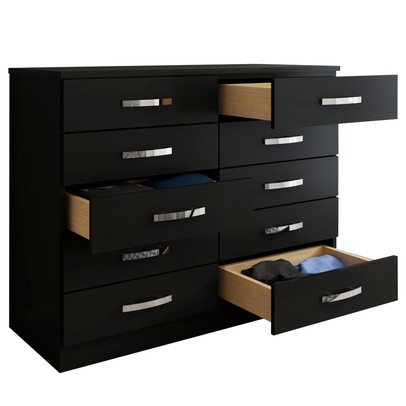 Cômoda 10 Gavetas Dunas Preto - Pnr Móveis