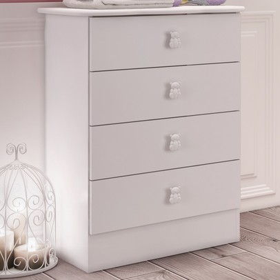 Cômoda Infantil 4 Gavetas Branco 1320 - Percasa