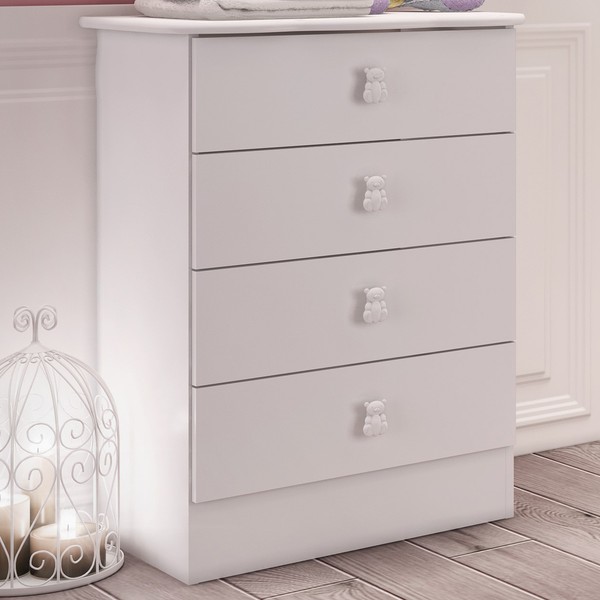 Cômoda Infantil 4 Gavetas Branco 1320 - Percasa