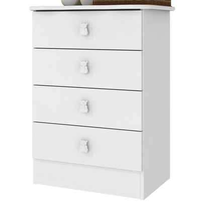 Cômoda Infantil 4 Gavetas Branco 1320 - Percasa