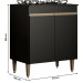 Armário de Cozinha para Cooktop 2 Portas Preto 7004 - Soluzione