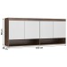 Armário Aéreo para Quarto 4 Portas 2 Nichos Castanho Demolição/Branco Tx 6003 - Soluzione