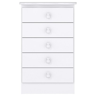 Cômoda Infantil 5 Gavetas Branco 1340 - Percasa