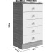 Cômoda Infantil 5 Gavetas Branco 1340 - Percasa