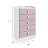 Cômoda Infantil 5 Gavetas Rosa 1340 - Percasa