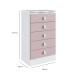 Cômoda Infantil 5 Gavetas Rosa 1340 - Percasa