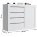 Cômoda 1 Porta de Correr 4 Gavetas Branco 9040 - Percasa